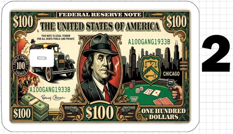Art 100 Dollar Bill Gift Credit Debit ATM Card Skin Sticker Cutesy Gangster USA