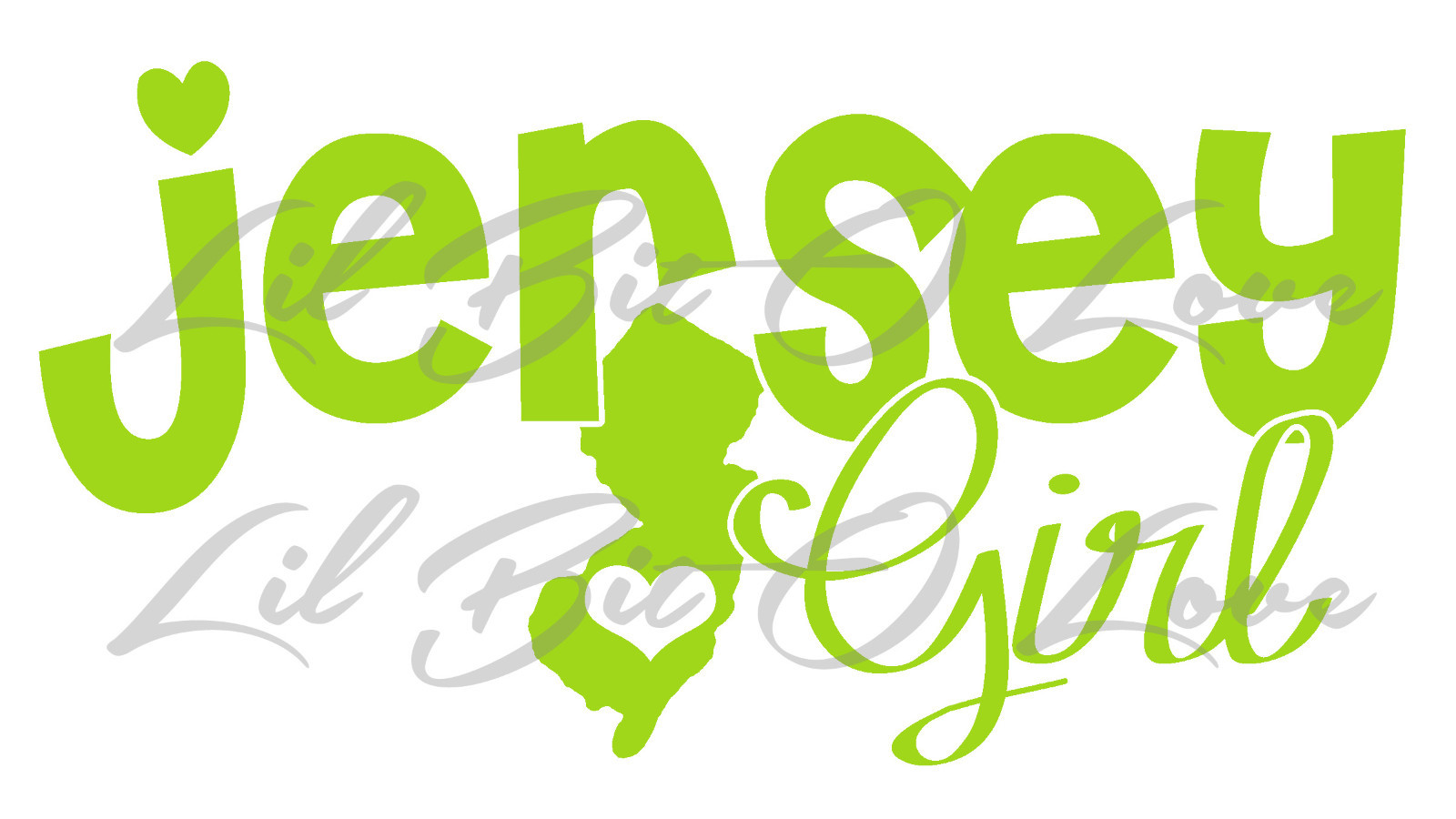 Jersey Girl Vinyl Decal Sticker New Jersey State with Heart Car Auto Vehicle