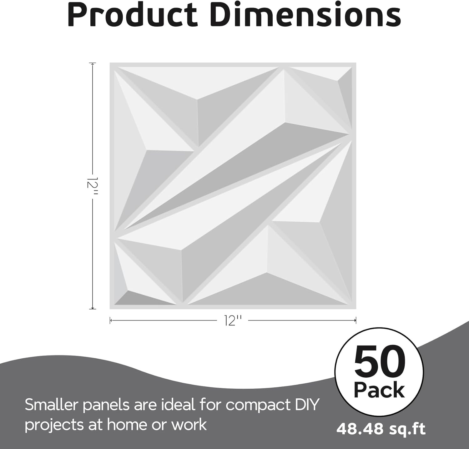50 Pack 3D White Wall Panels for Stylish Living & Gaming Room Decor
