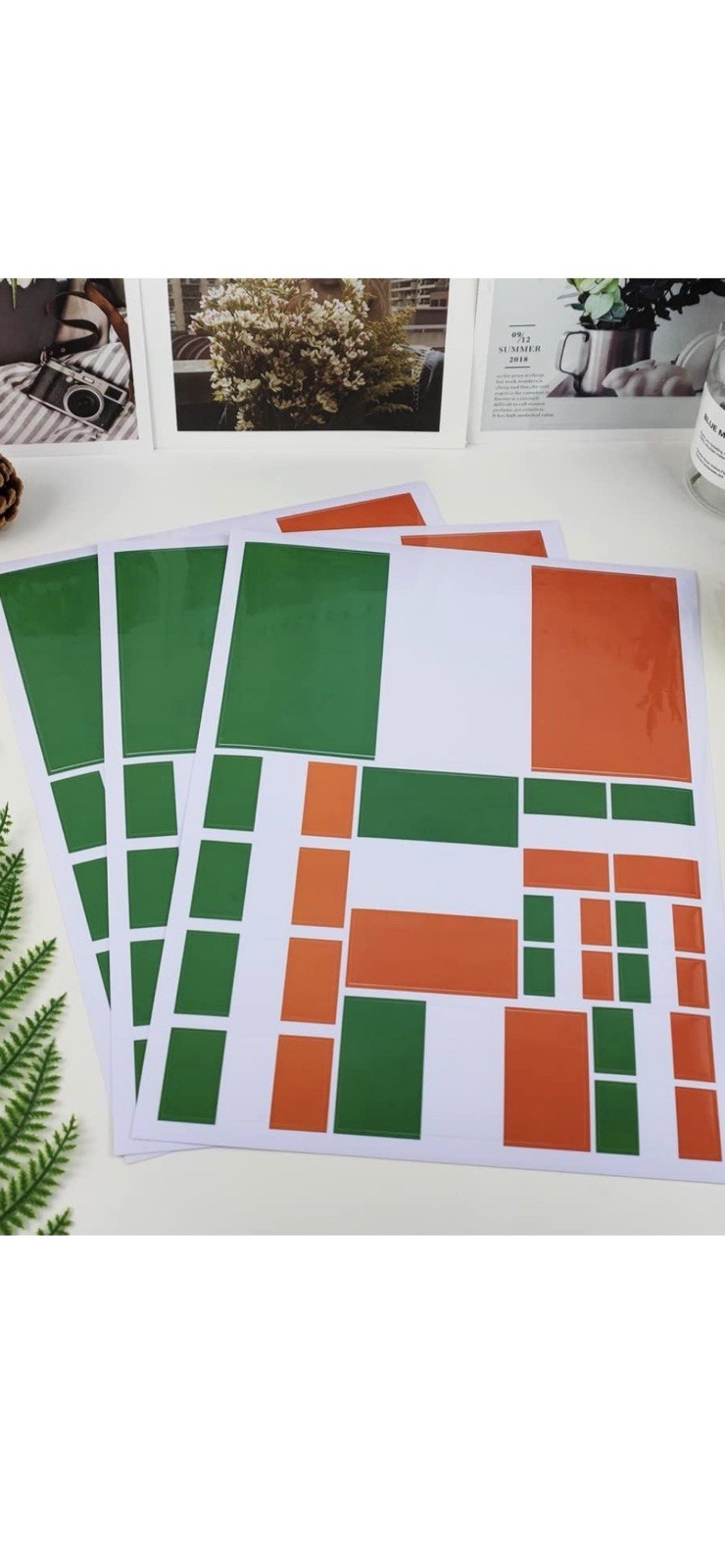 Ireland Flag Sticker Irish Decal in Multiple Sizes, 3 Pack, 11.7 x 8.3 Inches