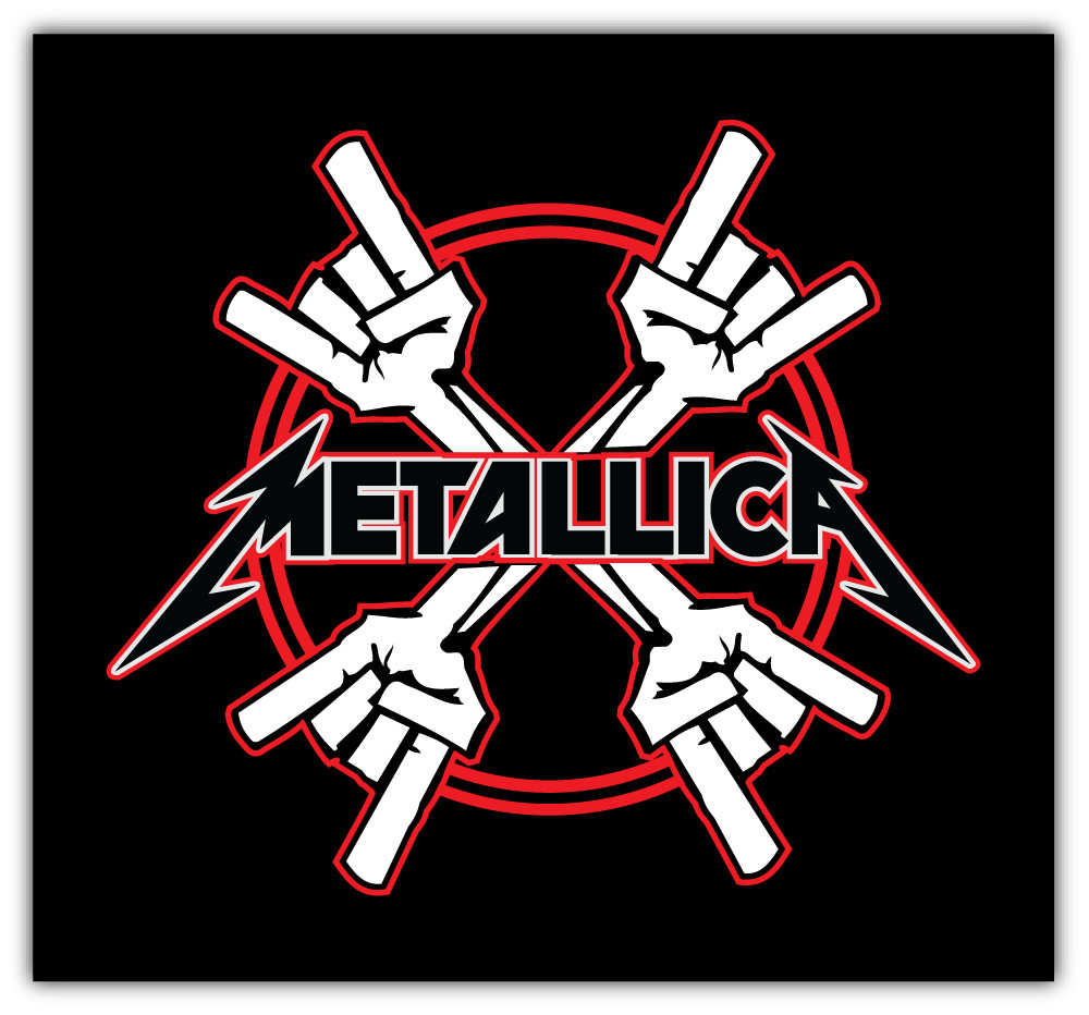 Metallica Fingers Logo Sticker Car Bumper Decal – 9", 12" or 14"