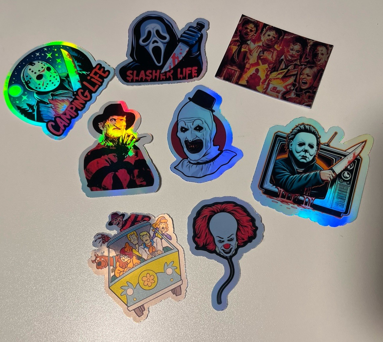 Mystery Horror Holographic Sticker Pack (Set Of 8 Stickers)