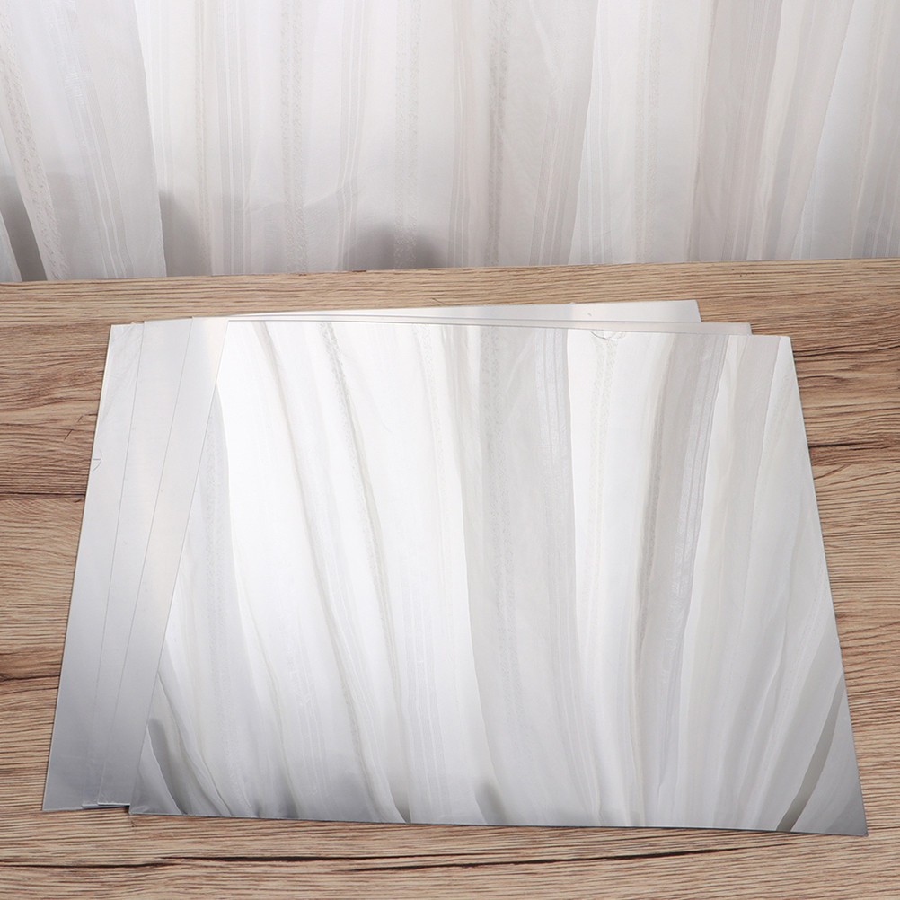 6Pcs Reusable Decorative Mirror Decals Silver for Kitchen Bedroom Wall Decor