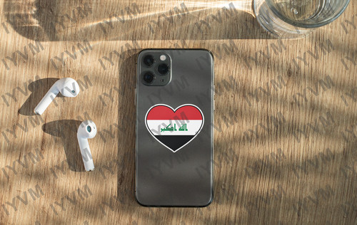 Iraq Flag Heart Sticker Decal