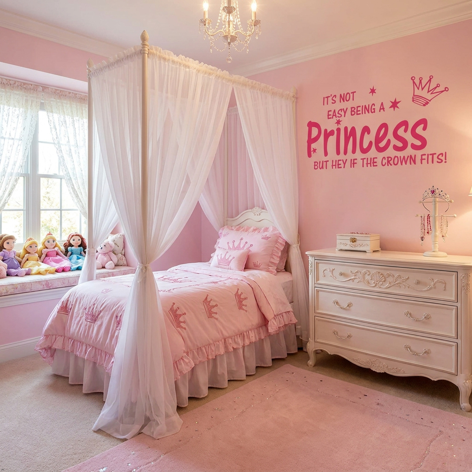 NOT Easy Being A Princess Girl Wall Quote Sticker Graphic Vinyl Home Kid décor