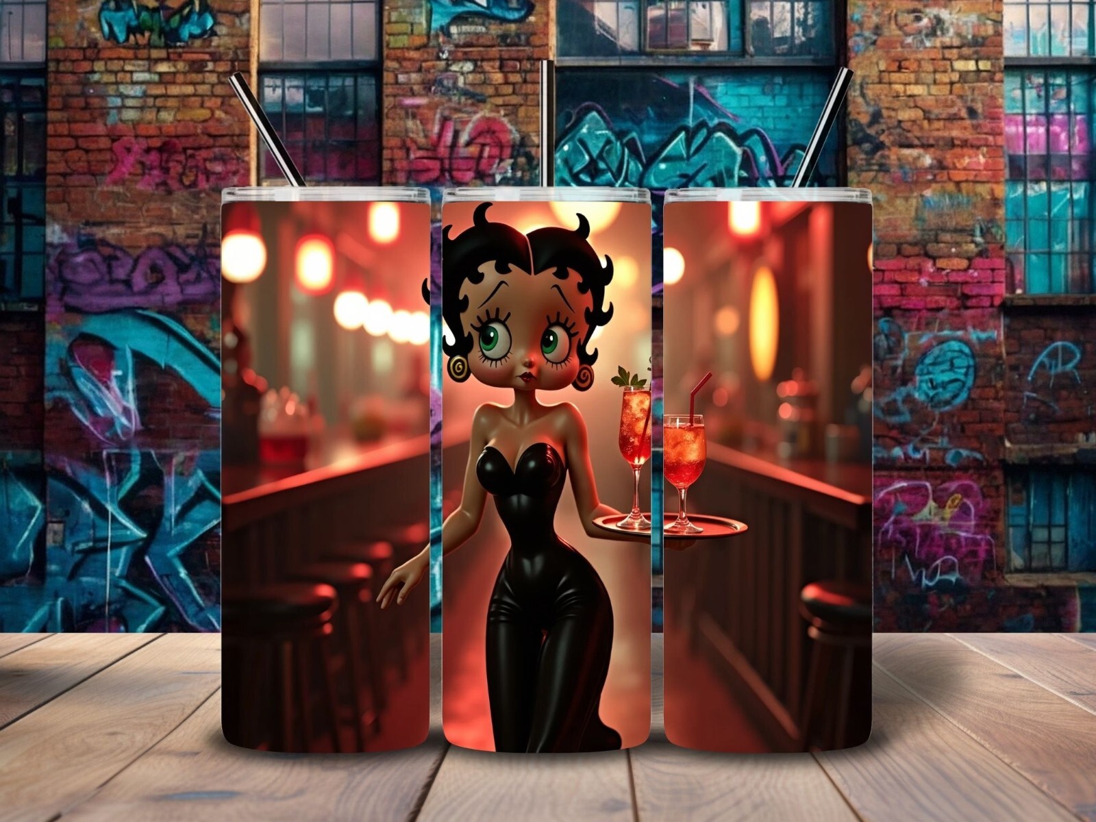 #4 – Betty Boop Skinny 20oz Tumbler, Sublimation, Heat Transfer, Seamless Design