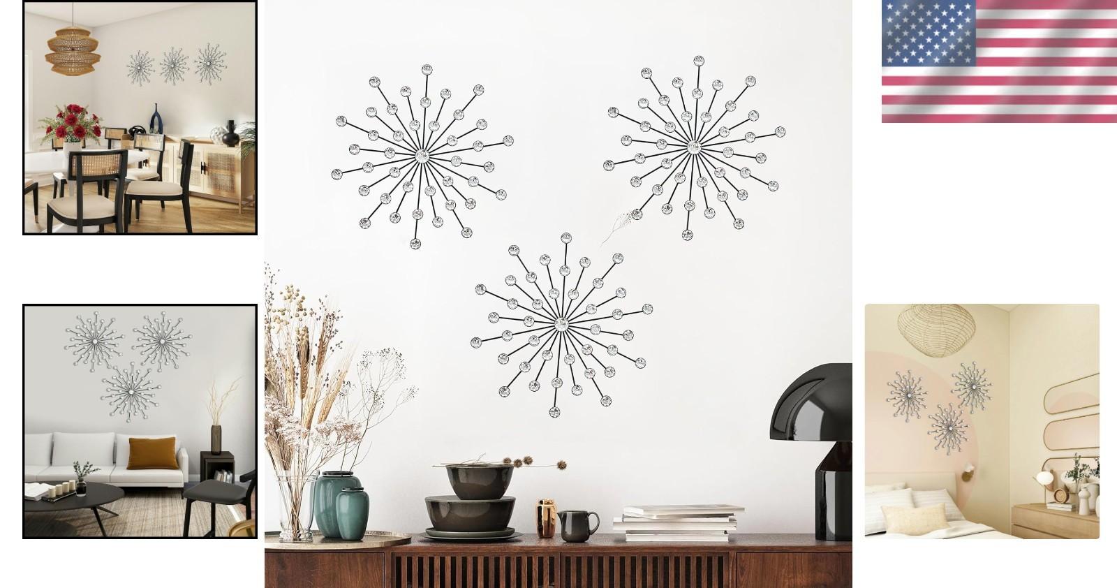 Shining Crystal Rhinestone Wall Sculptures