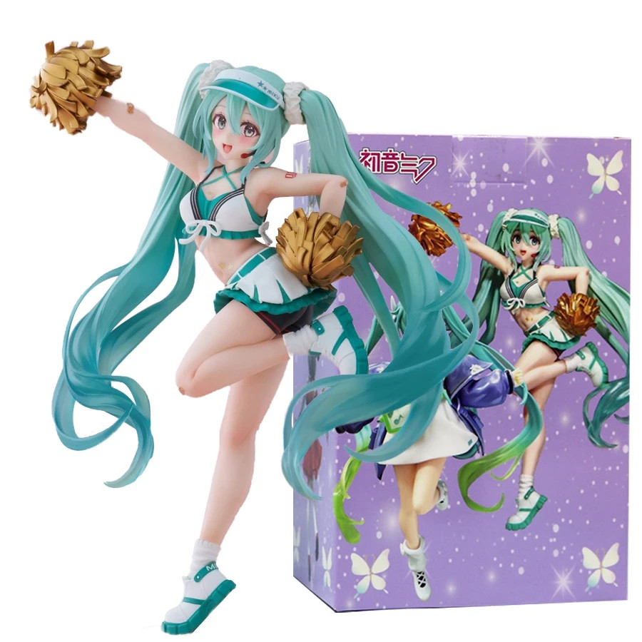 18cm Cheerleader Hatsune Miku Action Figures Anime Kawaii Girl Figurine With Box