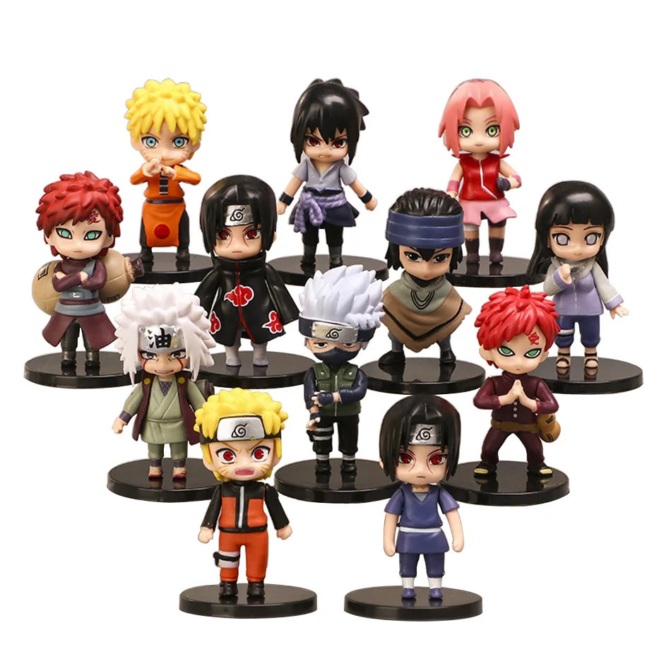 12 Pcs/Set Anime Naruto Kakashi Gaara PVC Action Figure Collectible Toy Gifts