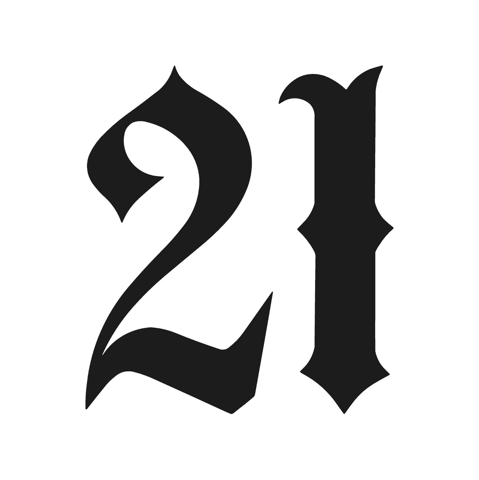 Lucky number 21 Vinyl Decal Car Window Laptop Lucky Number Sticker
