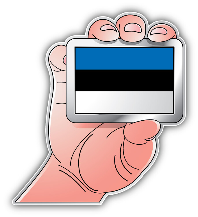 Estonia World Flag Hand Car Bumper Sticker Decal – "SIZES"