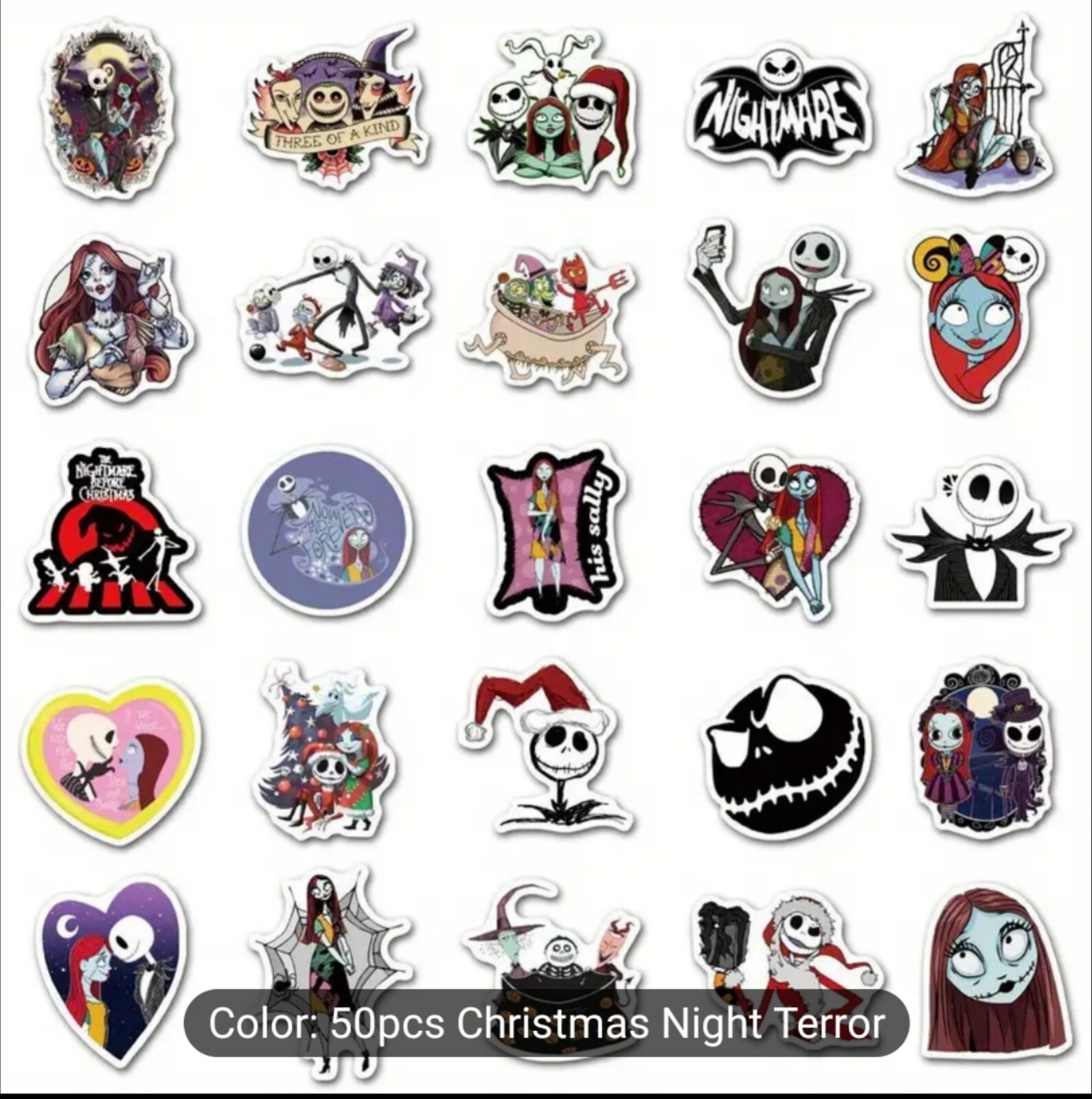 10 PCS Halloween Nightmare Before Christmas 2 Stickers BRAND NEW