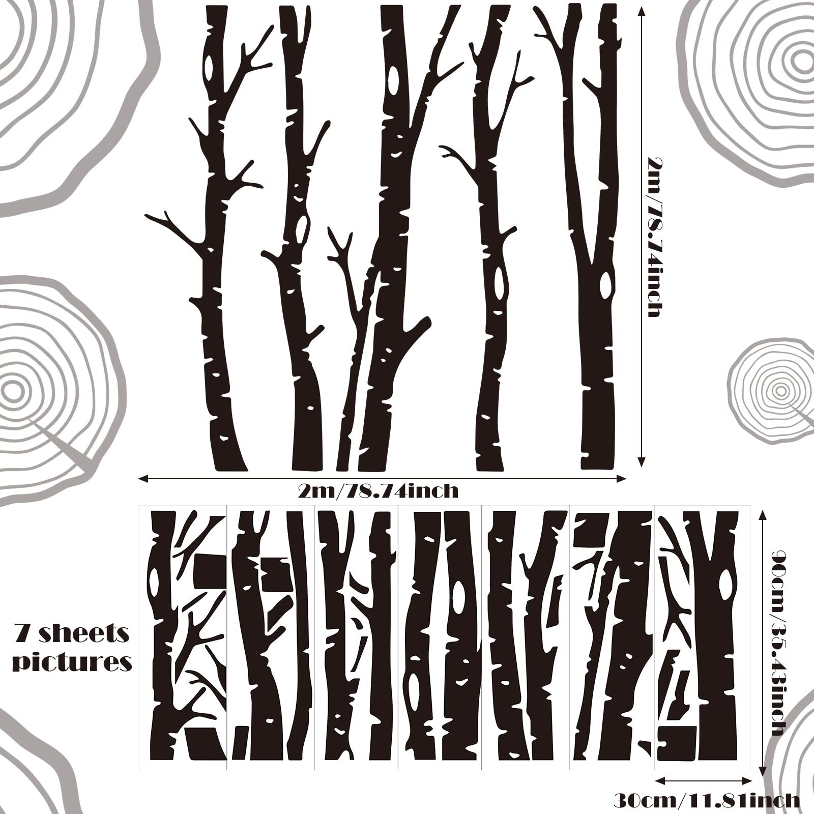 Shimeyao 7 Sheets Woodland Wall Decal Giant Family Tree Wall Decals Woodland …