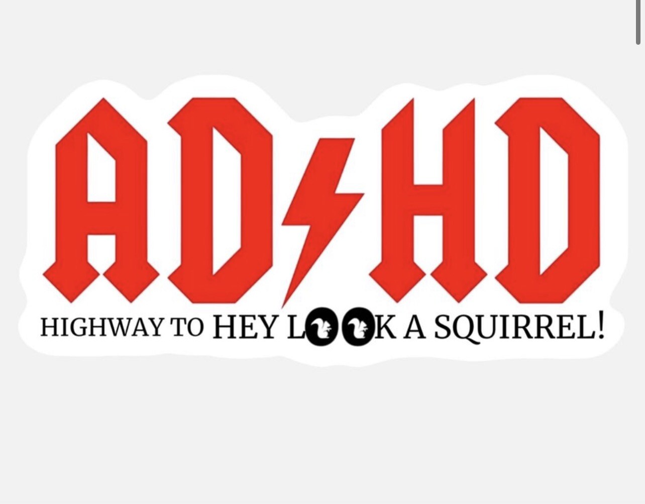 ADHD Water Resistant Sticker Neurodivergent Vinyl Laptop bottle Decal