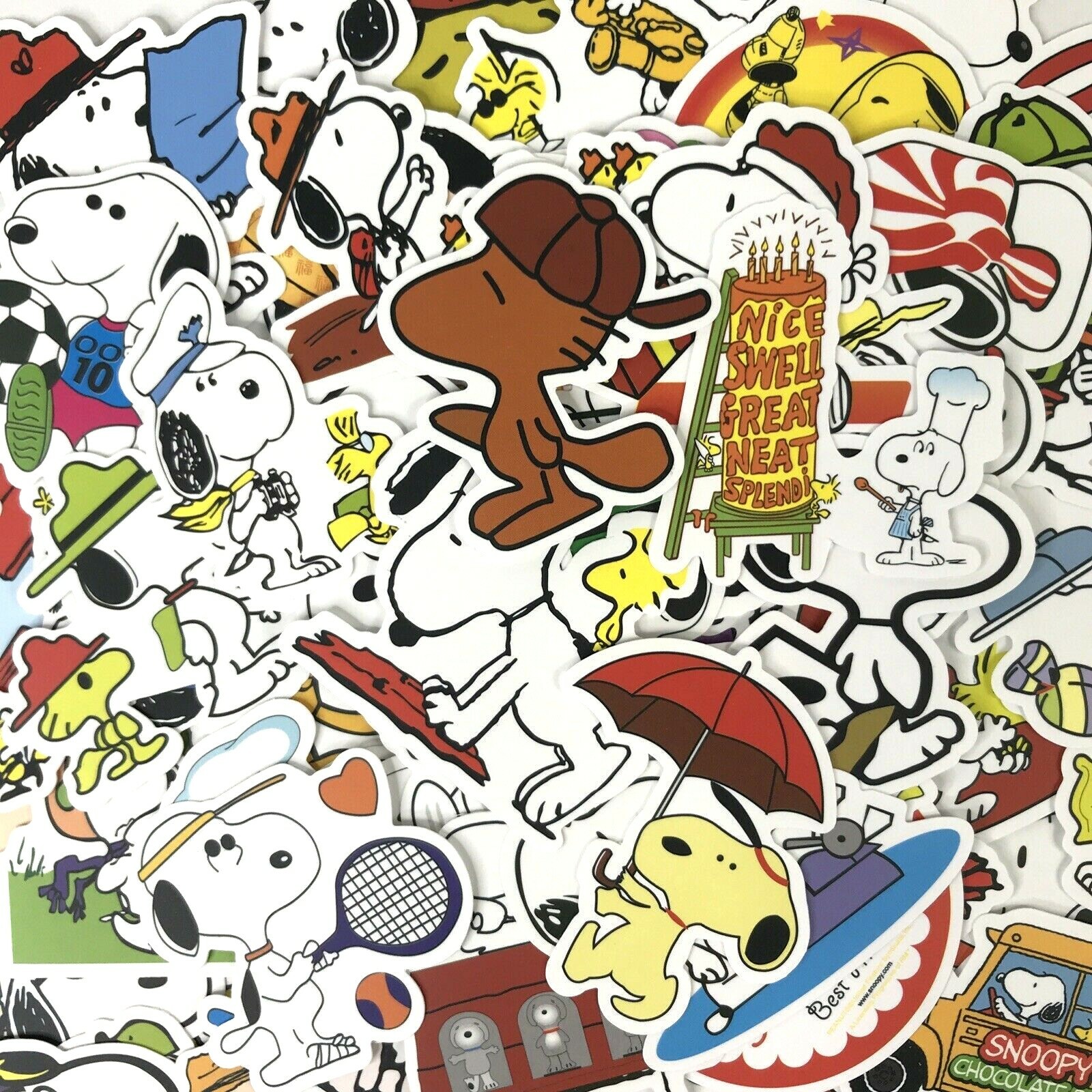 Random 50 Piece Snoopy Phone Laptop Water Bottle Decal Sticker Pack