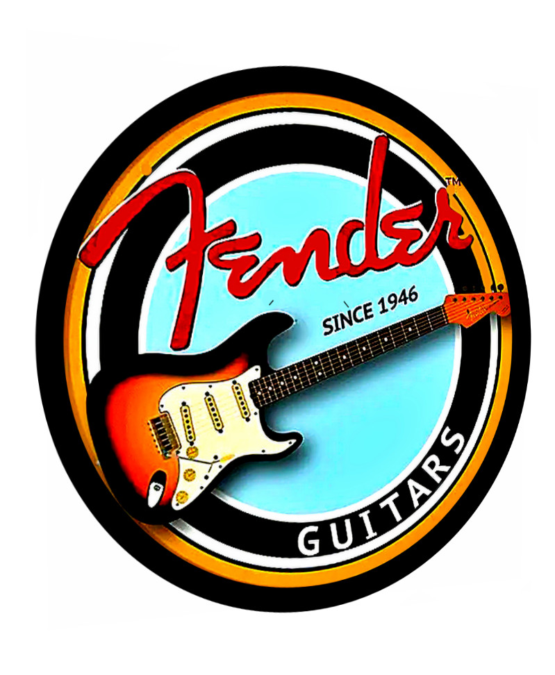 Vintage Replica Fender Guitar Sticker Decal. Electric Guitars and Amps. 4 Sizes.