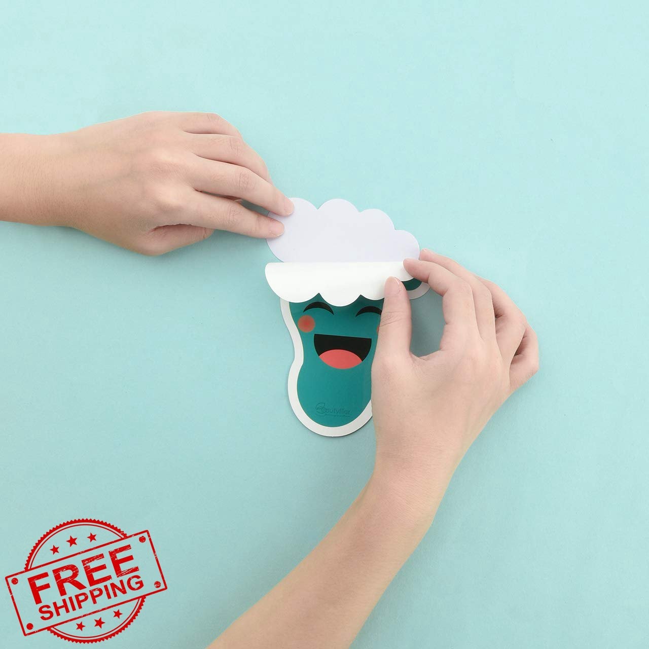 Beautyflier Cyan-Blue Footprint Floor Stickers