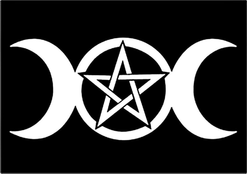 Triple Goddess Pentagram Sticker Decal
