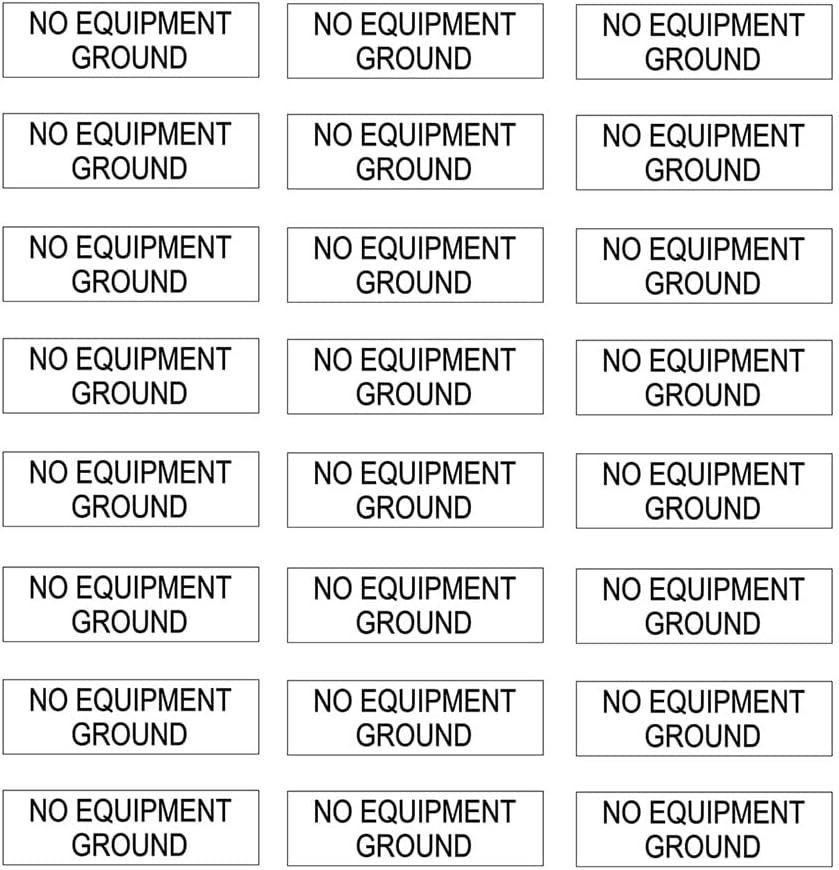 96pcs NO Equipment Ground Protected Outlet Receptacle Plates Label..