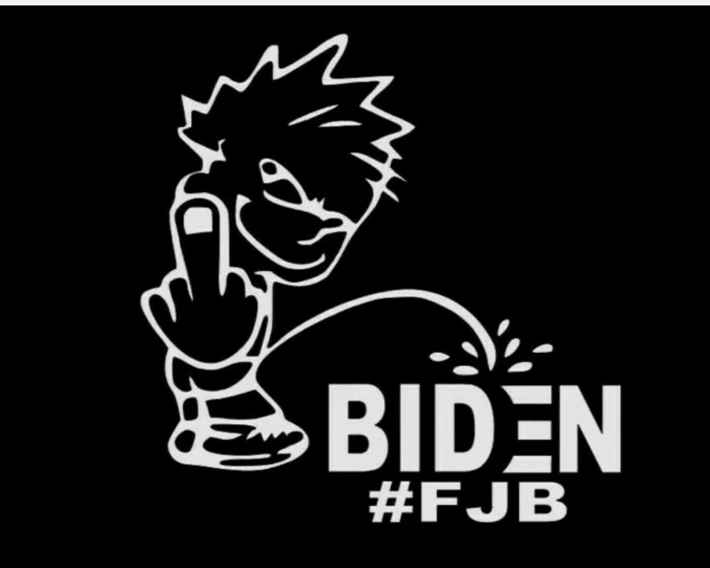 CALVIN PEE On Joe Biden #FJB Funny Car Vinyl Window Decal Sticker White 6"-