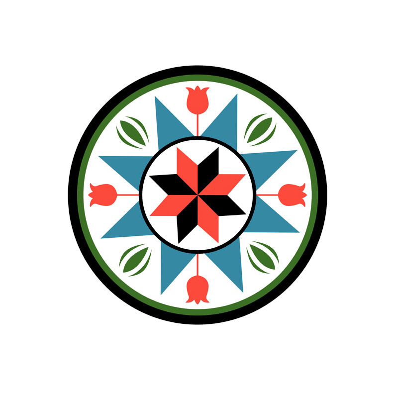 Pennsylvania Dutch Hex Sign – Design 1 – Wall Decal – Indoor or Outdoor Use