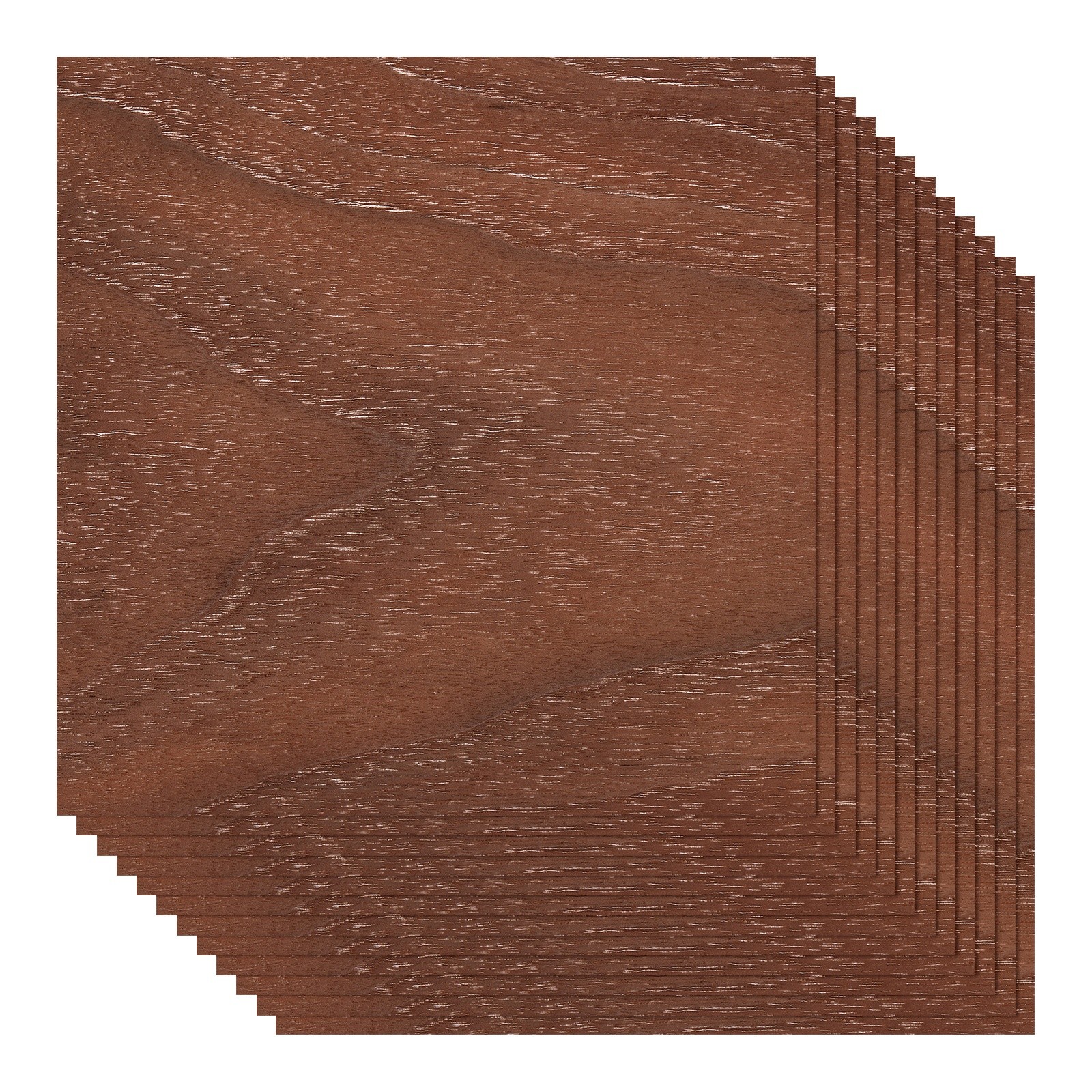 12 Pcs Real Wood Veneer Sheets, 7.9" x 7.9" Laminate Wood Boards (Black Walnut)