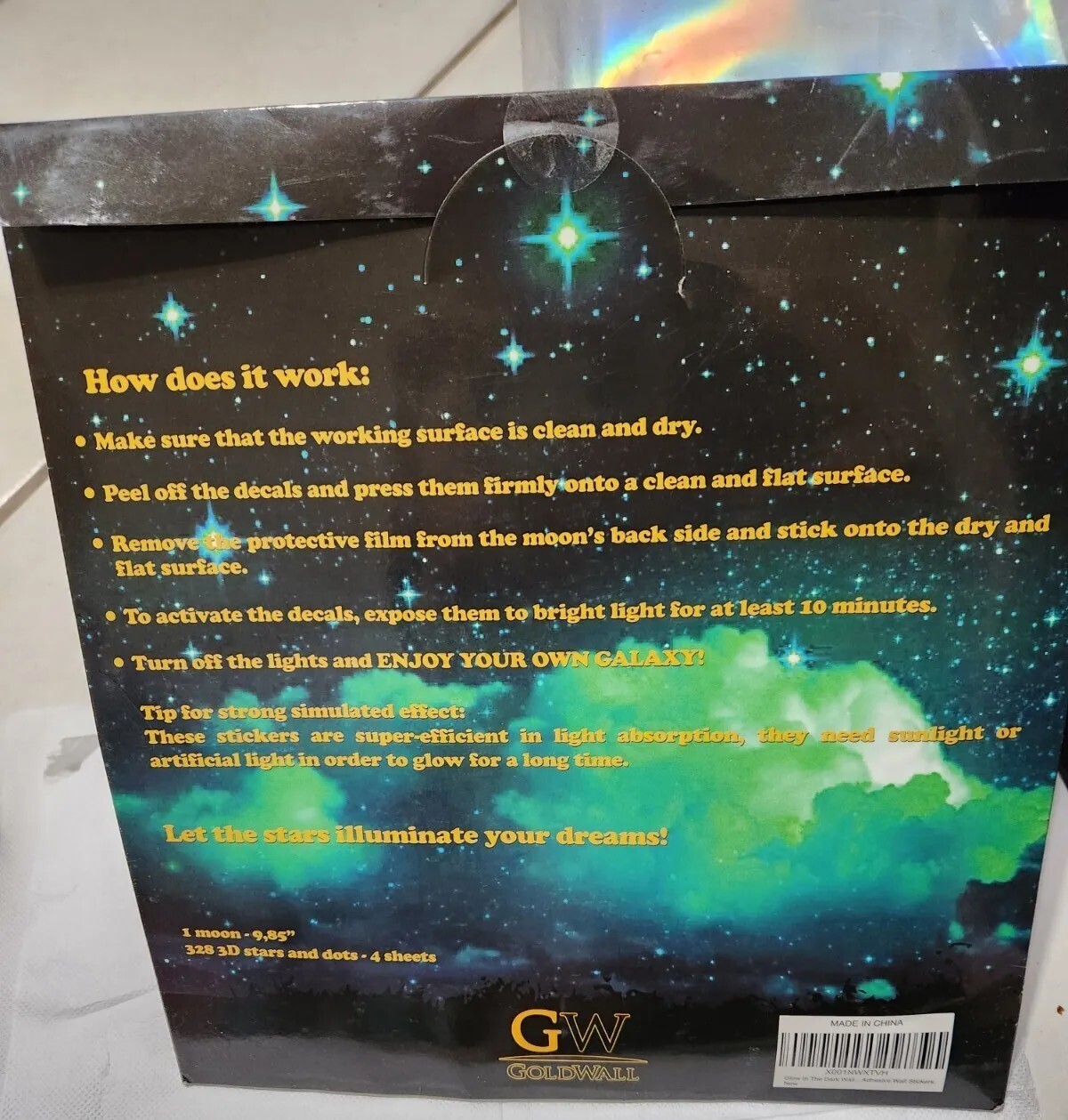 Glow In The Dark 3D Stars and Moon Galaxy New