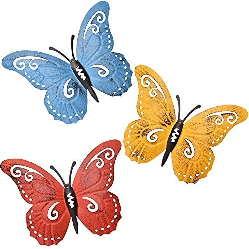 Enchanting Metal Butterfly Wall Decor – 3 Pieces for Elevating Any Space 9.4"L