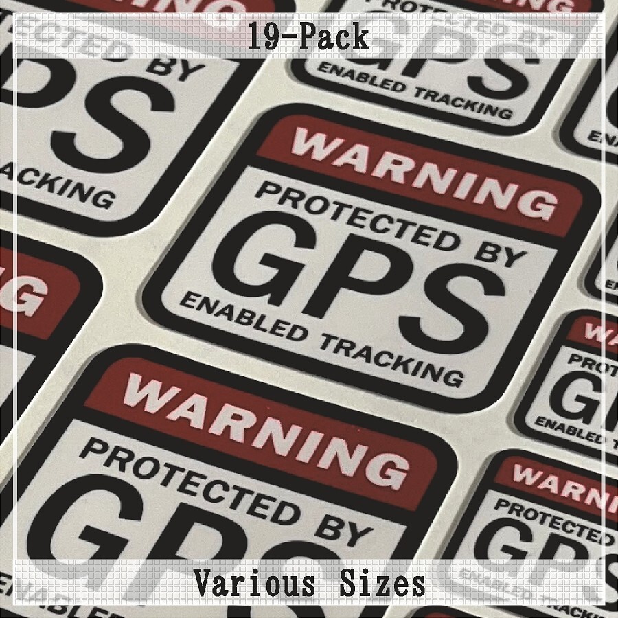 19 PACK GPS Tracking Warning Theft Deterrent Laminated Stickers High Quality