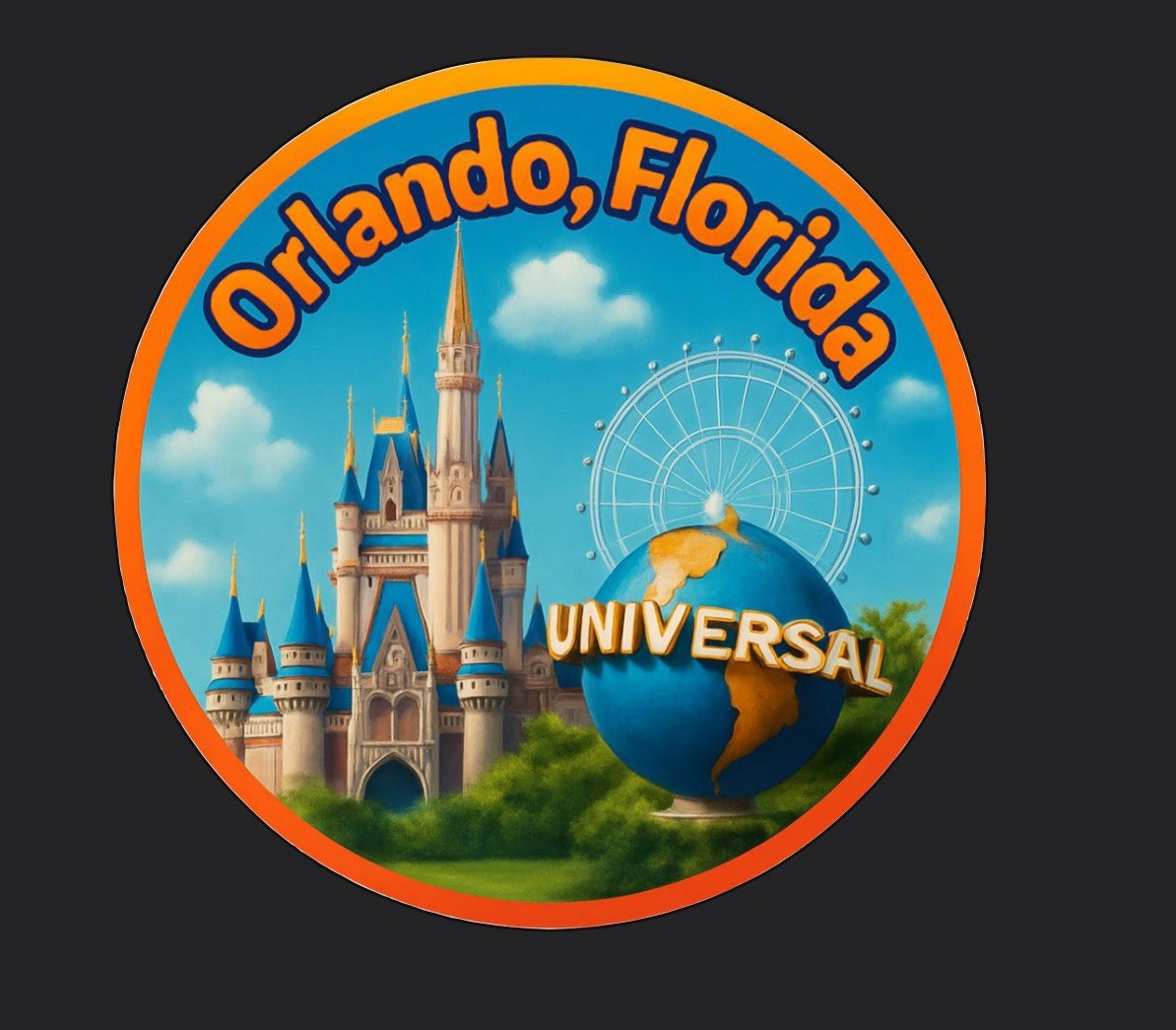 New 3” Round Orlando Florida Vinyl Decal Sticker Collectible Vacation