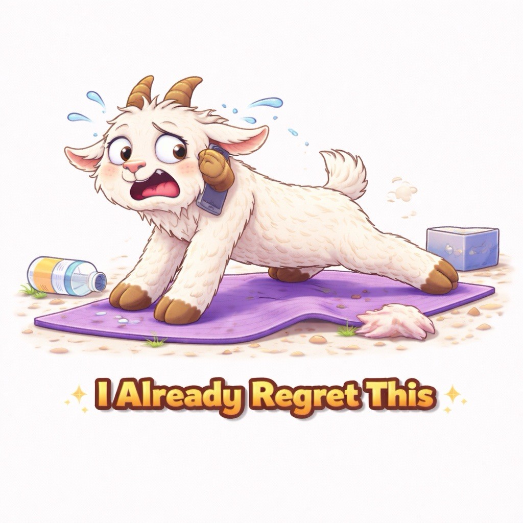 Funny Goat Yoga Sticker Set 12 Pack Cute Meme Relatable Humor with Bonus