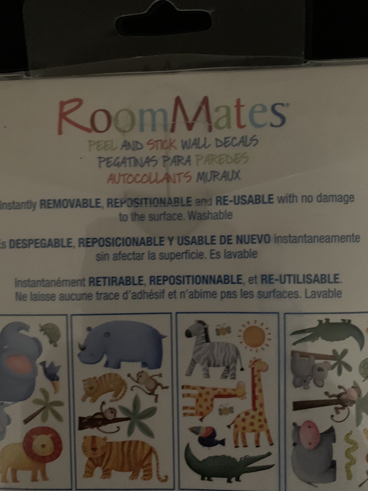 RoomMates 29 Animal Peel and Stick Wall Decals Stickers Elephant Lion Giraffe