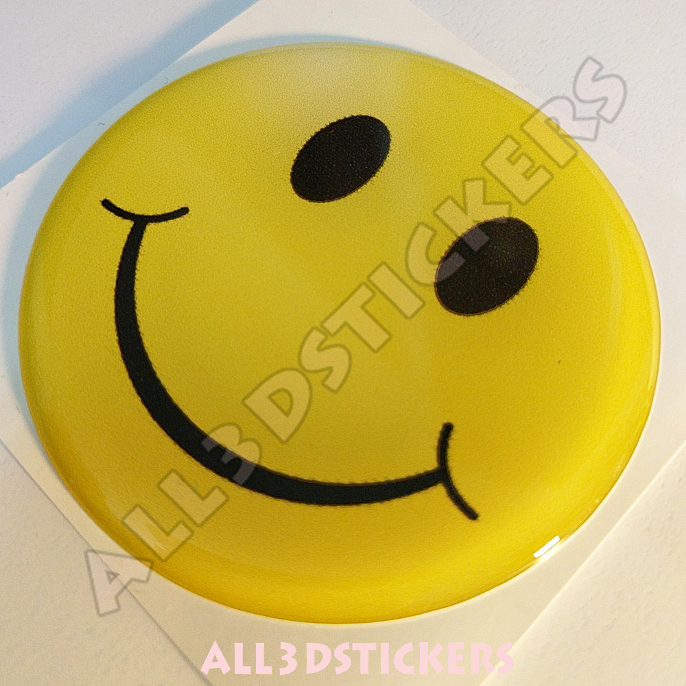 Sticker Emoticon Smile Emoji Adhesive Decal Resin Domed Car 3D