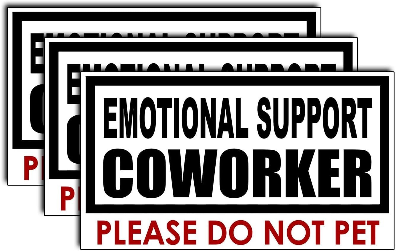 3Pcs Emotional Support Coworker Sticker – Funny Workplace Humor Vinyl Decal –…
