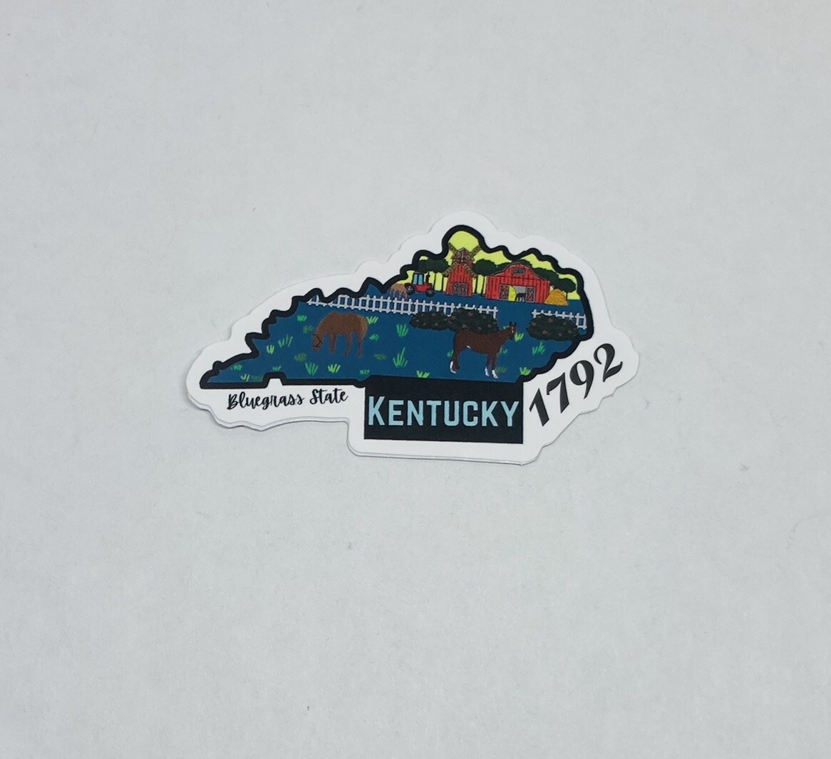 Kentucky “Bluegrass State” 1792 Sticker Decal Vinyl USA Travel Souvenirs Tc6