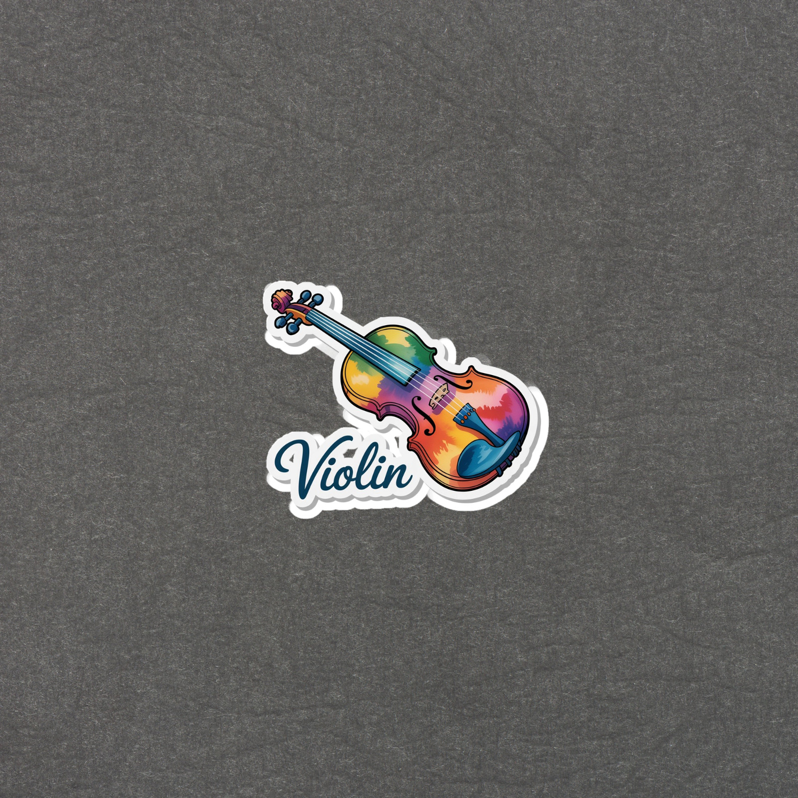 Colorful Rainbow Violin Music Instrument Sticker Art Decal #6318