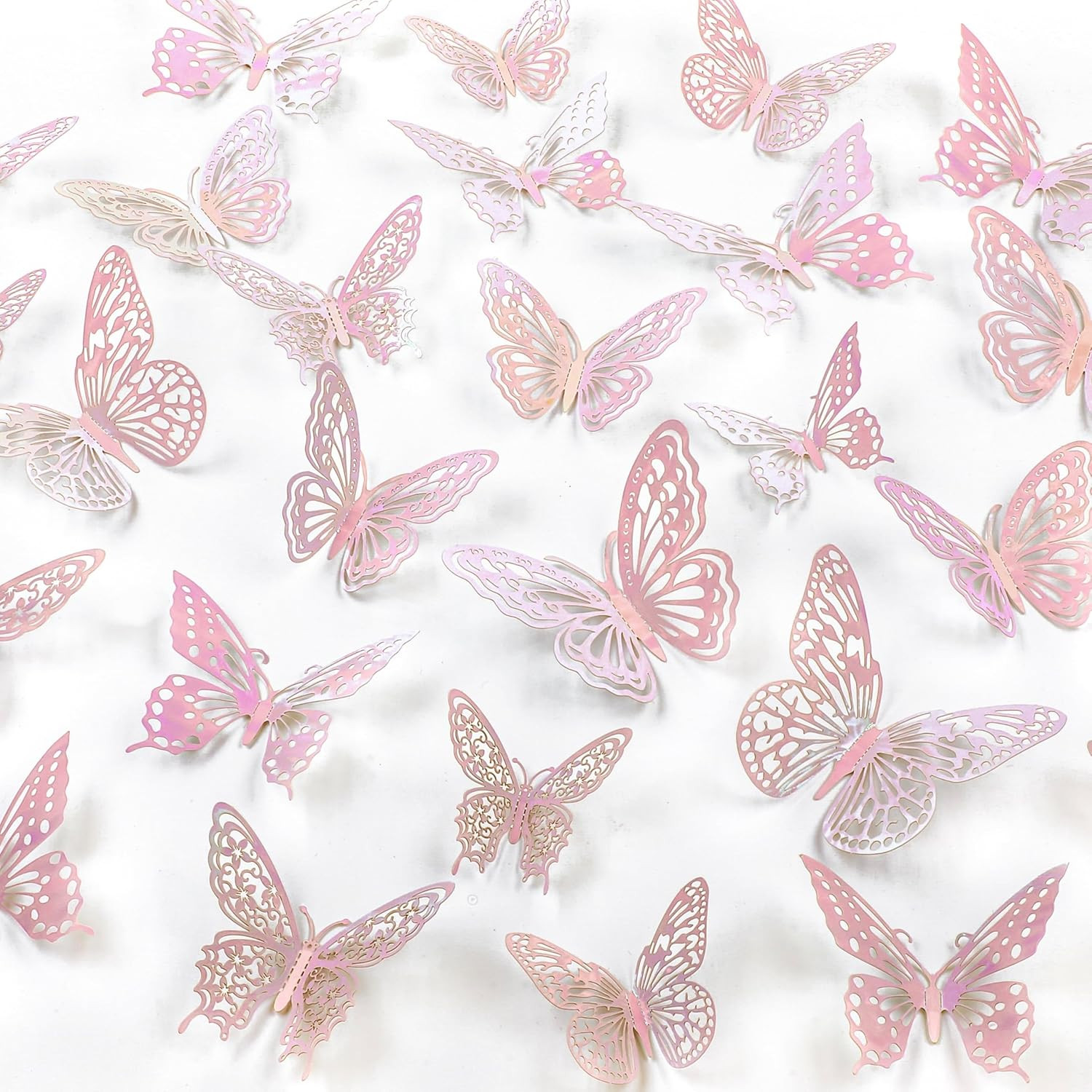 Butterfly Wall Decor, 48Pcs 3D Butterfly Stickers in 3 Sizes & 4 Styles for Ball
