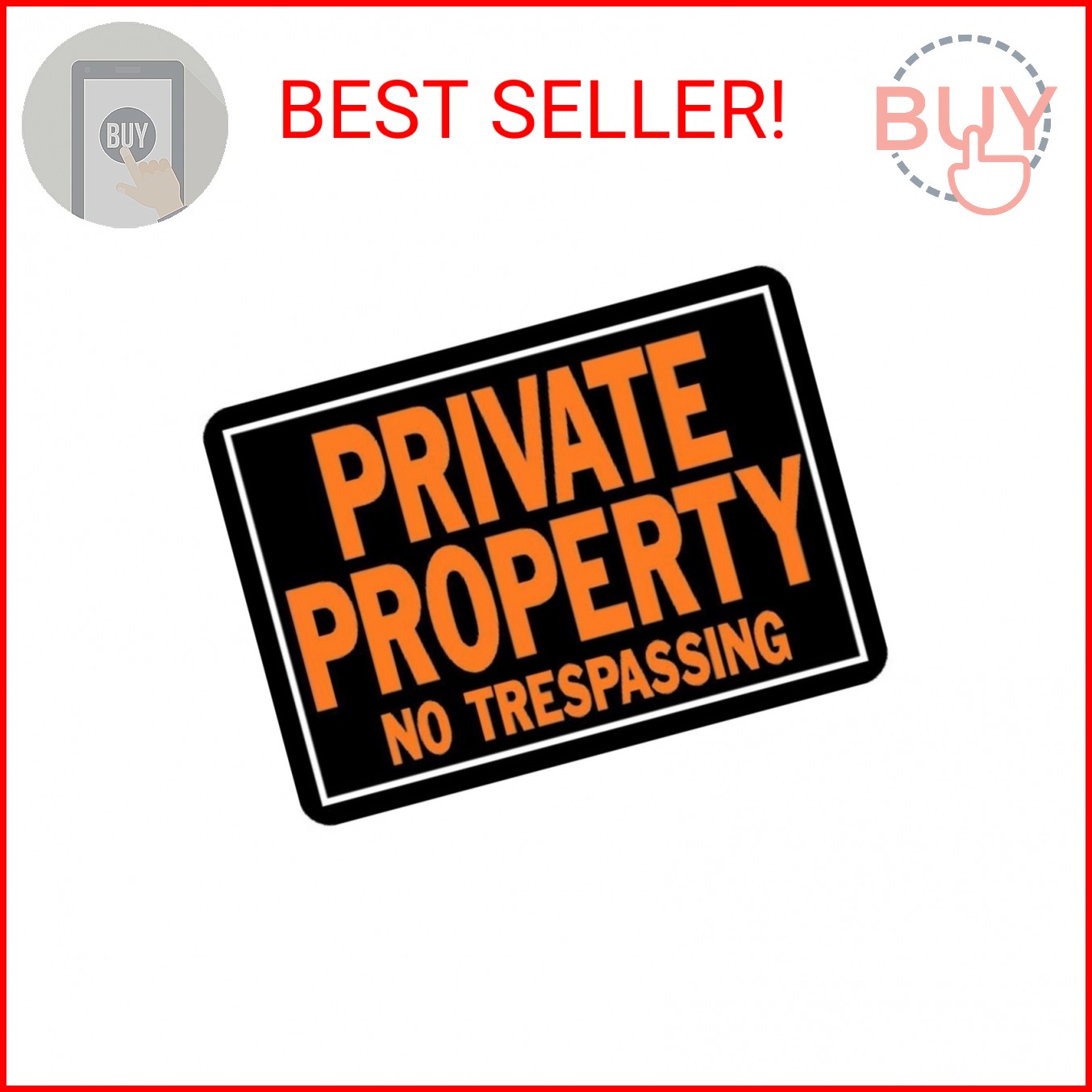 Hy-ko 848 Aluminum Private Property No Trespassing 10" X 14" Sign Pack of 12