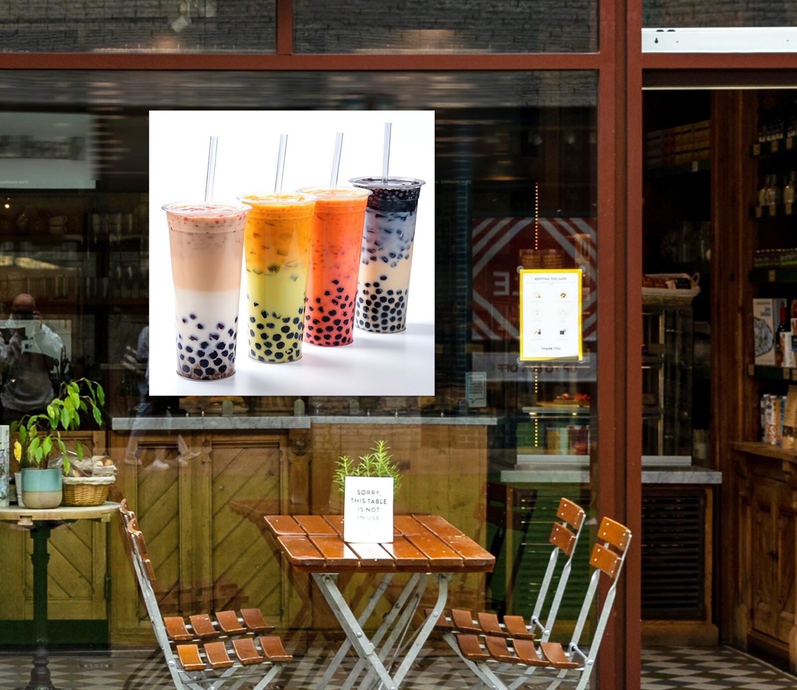 3D Bubble Tea A425 Pearl Tea Shop Window Stickers Vinyl Wallpaper Murals Amy