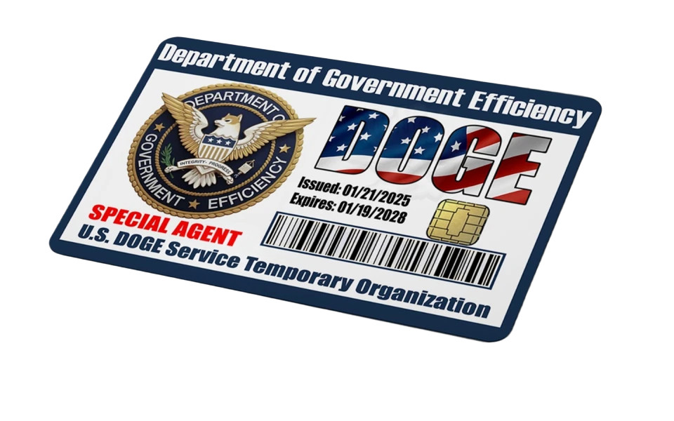 4-Pack DOGE Department of Government Efficiency Credit Card Skin Stickers, Fits