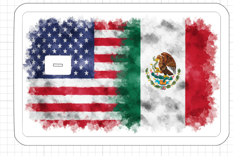 USA Mexico Flag ATM Debit Credit Card Sticker Skin Desert Cactus America Mexican
