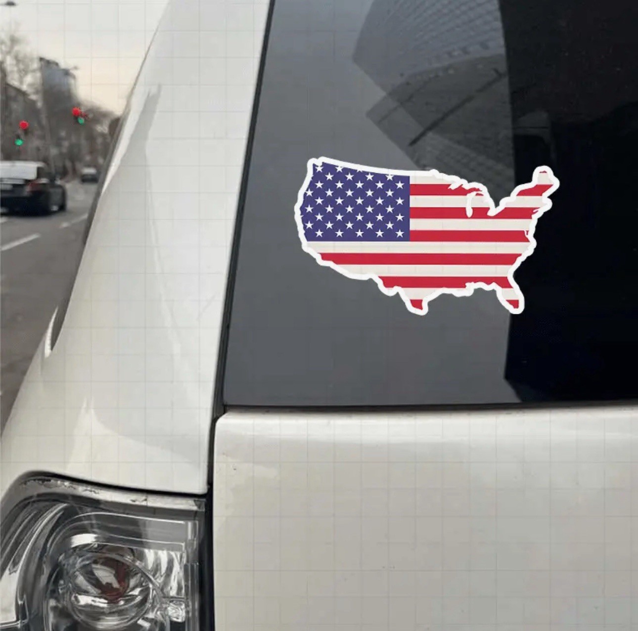 American Flag Map USA 5” Inch Waterproof Vinyl Sticker Decal Patriotic 1PC