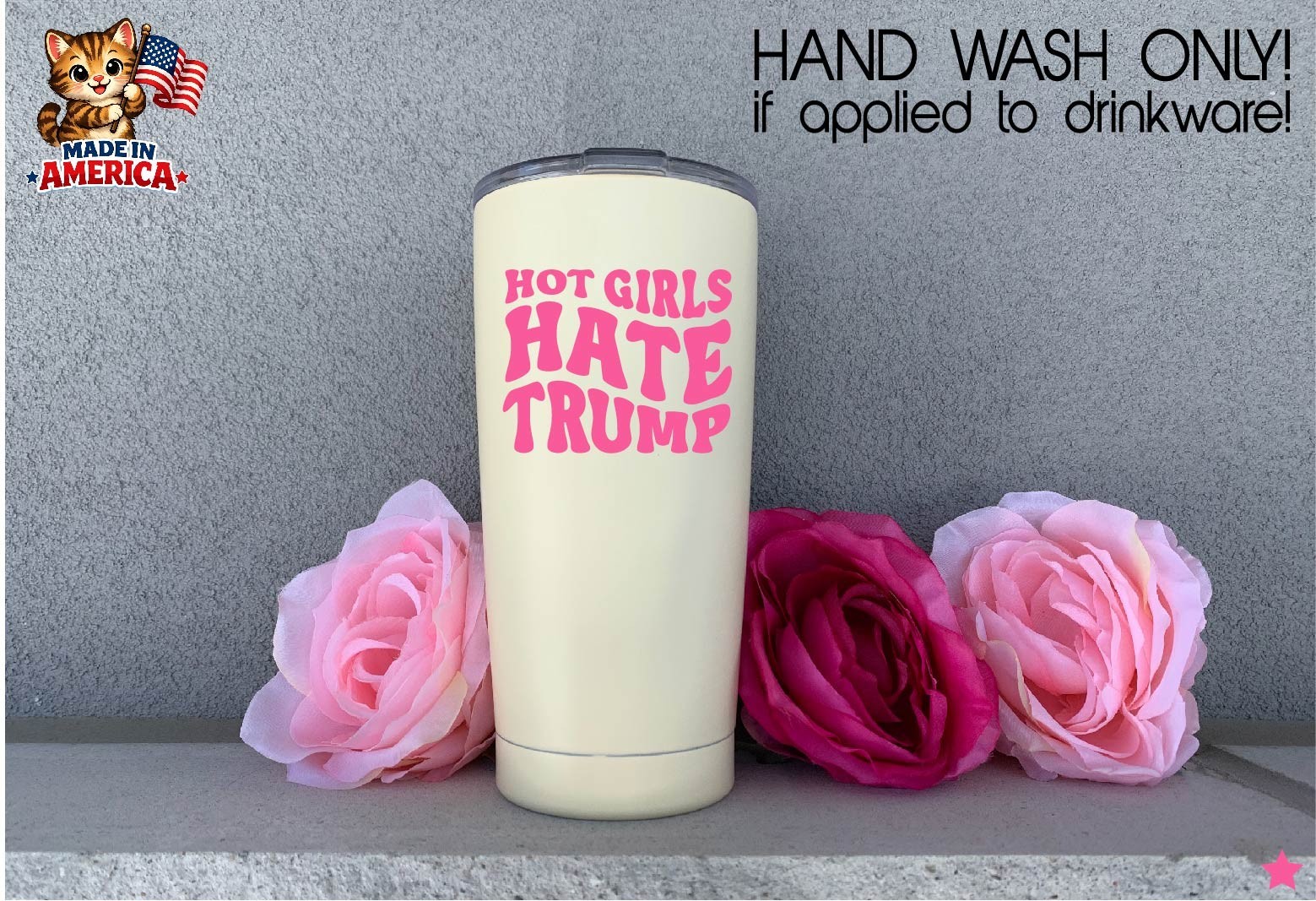 Hot Girls Hate Trump Decal Sticker Anti MAGA Political No Kings Protest Democrat