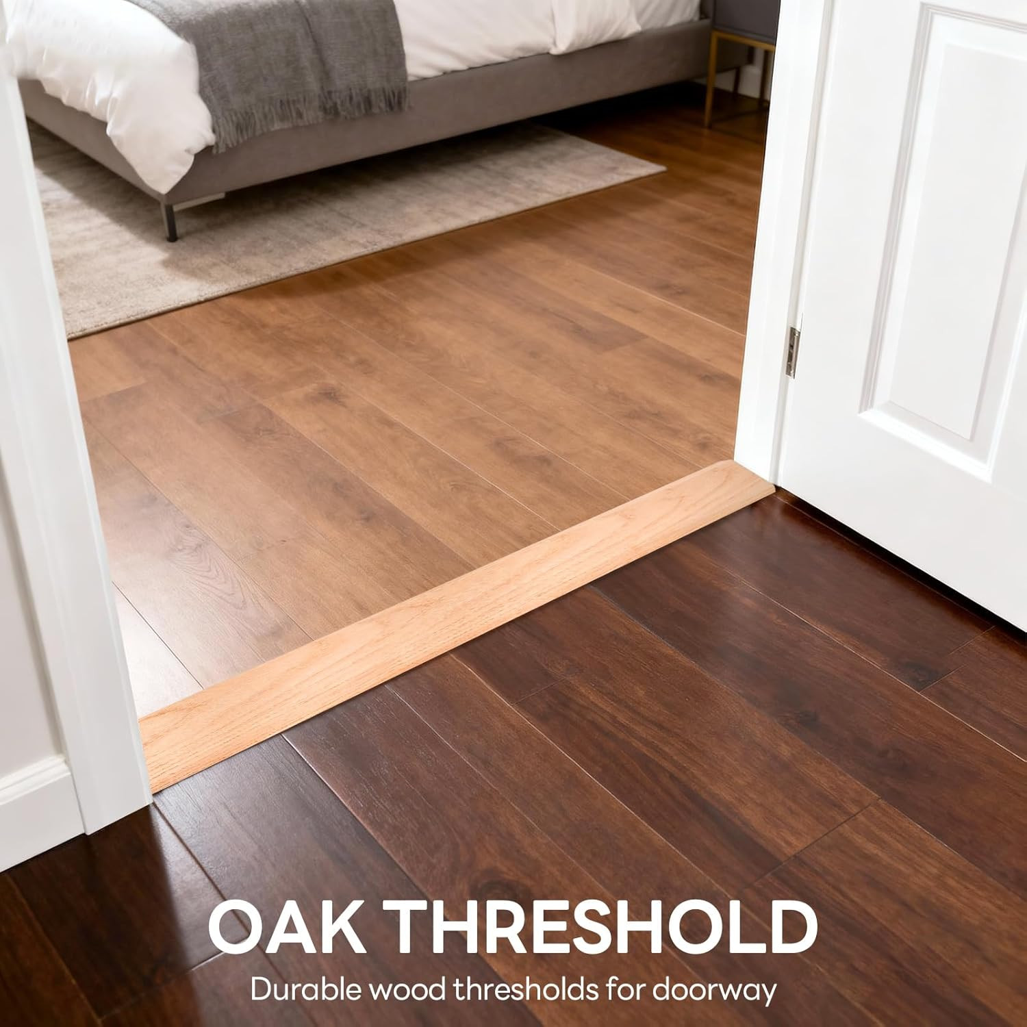 Red Oak Floor Transition Strip – 5" W x 48" L for Carpet, Tile & Wood