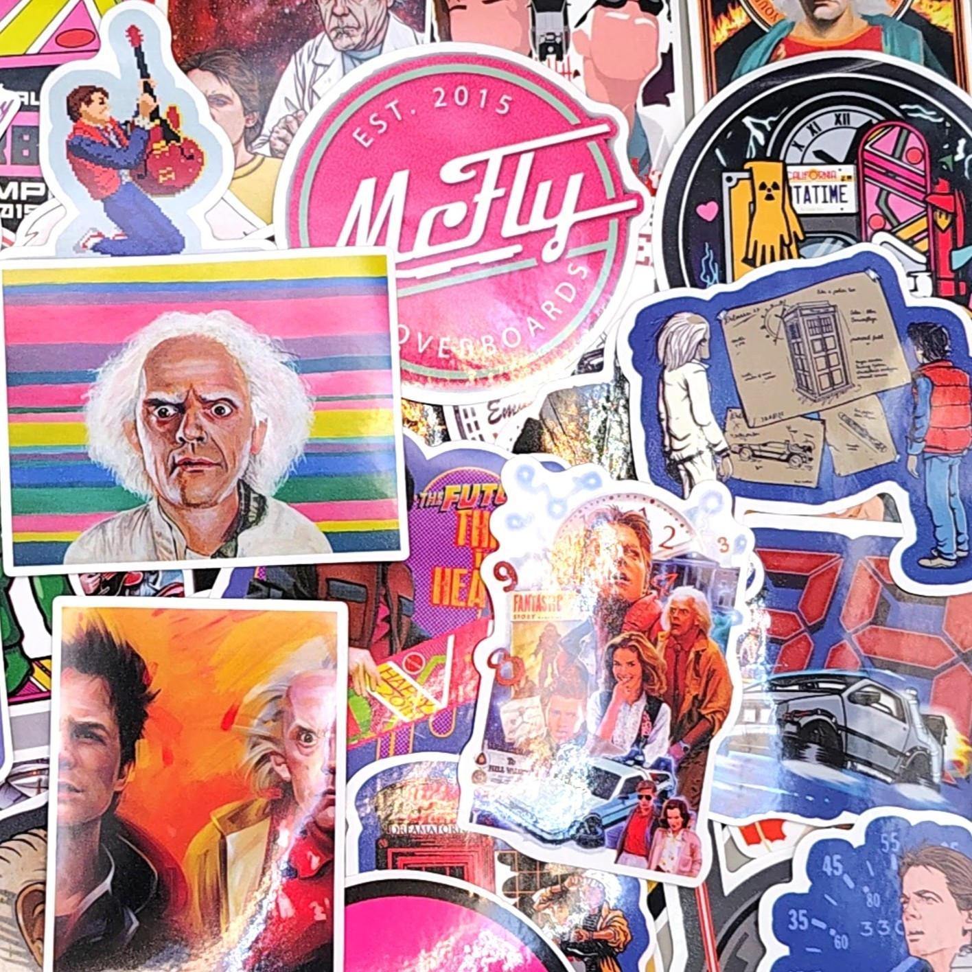 80s Sci-Fi Time Travel Movie Sticker Pack Retro Vinyl Decals Lot 57 Pcs