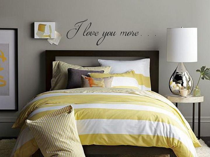 I LOVE YOU MORE…Wall Art Vinyl Decal Lettering Words Sticker Decor Bedroom 36"