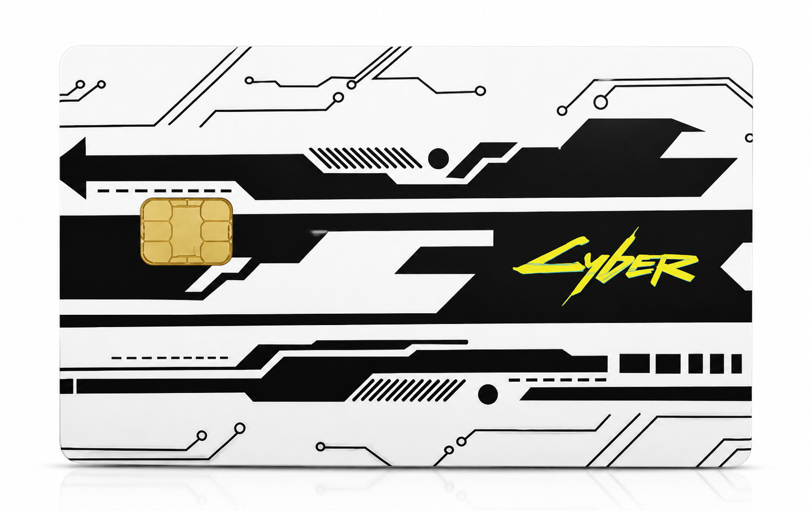 Black & White Cyberpunk Futuristic Credit Card Skin Vinyl Sticker Debit Card