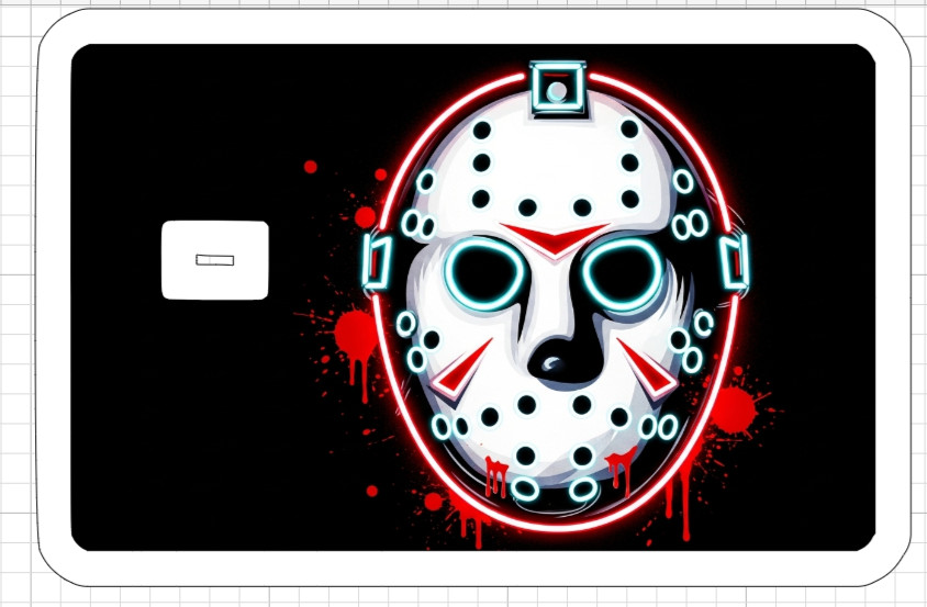 Neon Horror Halloween Killer Credit Debit Card ATM Skin Sticker Jason Michael US