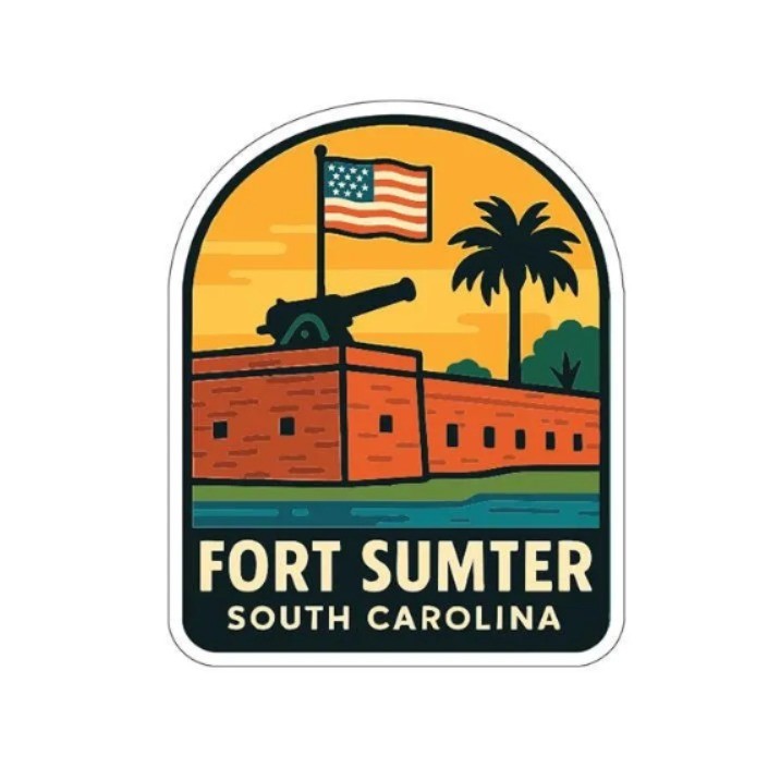 Fort Sumter South Carolina Iron On Heat Transfer Vinyl HTV Die-Cut Symbolic