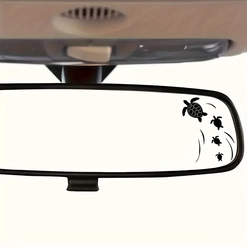 Sea Turtle Swimming cute Vinyl decal Ocean-Themed Car Rearview Mirror